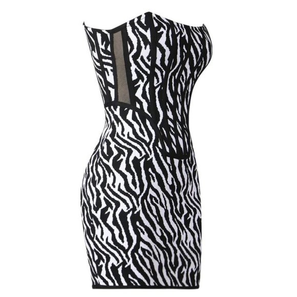 Zebra Maya Koba Corset Bandage Dress - Picture 5 of 7